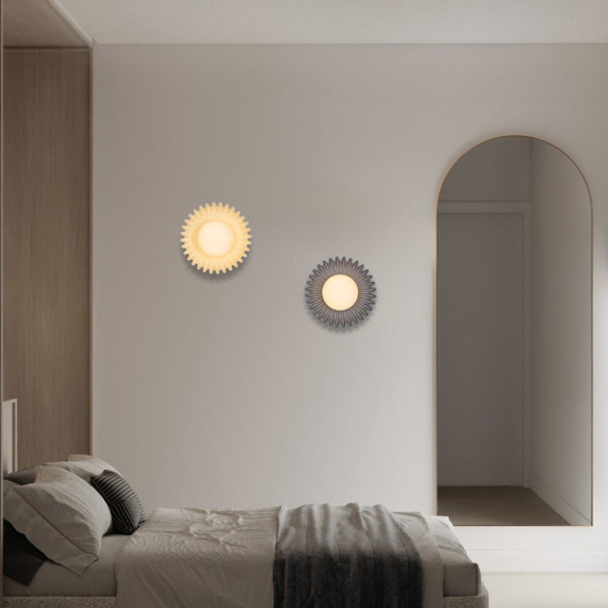 Applique da parete effetto conchiglia crema ceramica Applique da parete effetto conchiglia crema ceramica