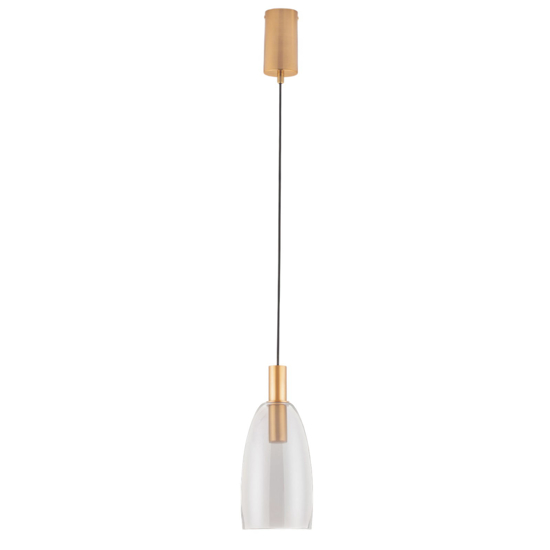 Lampada a sospensione oro vetro fume led 7w 3000k per cucina