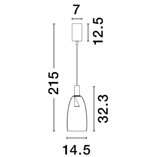 Lampada a sospensione oro vetro fume led 7w 3000k per cucina