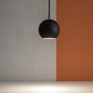 Lampada sospensione spoty led sfera nera da incasso per controsoffitto