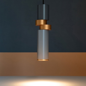 Lampada a sospensione palette per comodino camera da letto oro argento maytoni