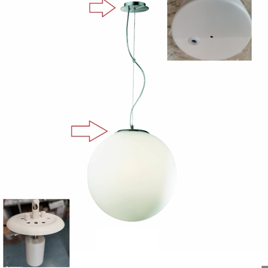 Lampadario moderno mapa bianco ideal lux sp1 d50 boccia di vetro bianco 50cm