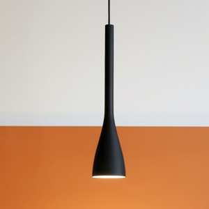 Flut sp1 big ampada a sospensione per penisola vetro nero design ideal lux