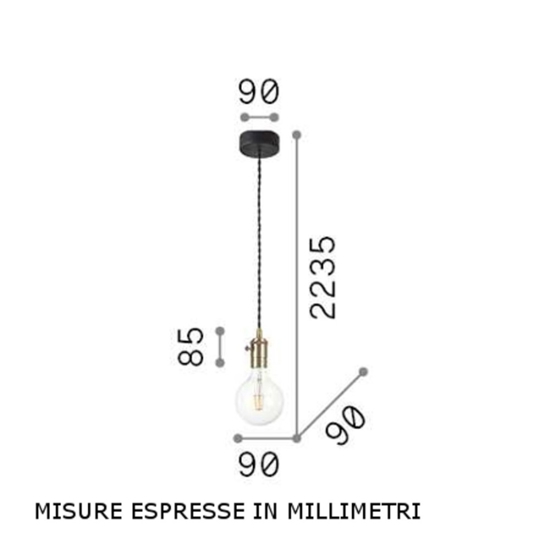 Ideal lux frida sp1 lampada a sospensione brunito