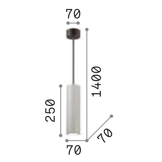Oak sp1 round lampada sospensione di cemento cilindro ideal lux