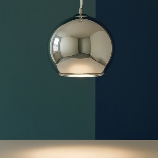 Nemo sp1 d30 lampada a sospensione 30cm sfera vetro cromo