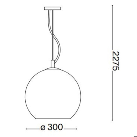 Nemo sp1 d30 lampada a sospensione 30cm sfera vetro cromo