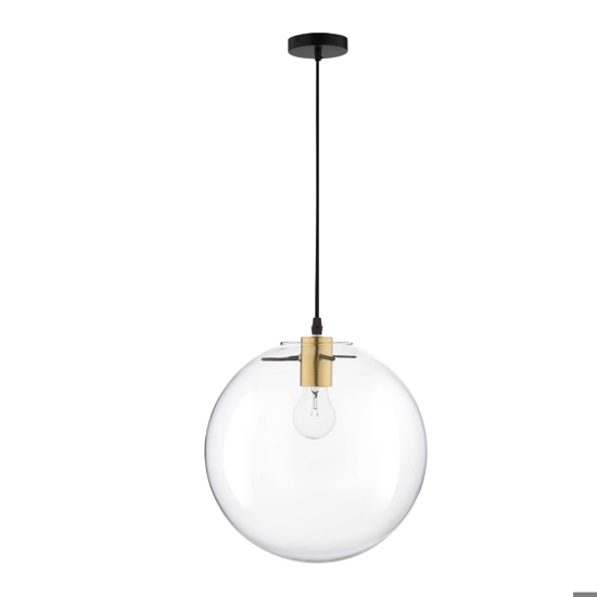 Lampada a sospensione sfera di vetro 25cm boccia trasparente
