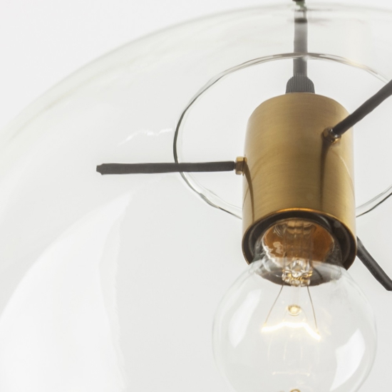 Lampada a sospensione sfera di vetro 25cm boccia trasparente