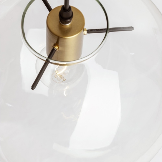 Lampada a sospensione sfera di vetro 25cm boccia trasparente