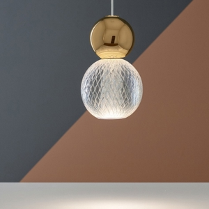 Lampada a sospensione sfera oro per camera da letto