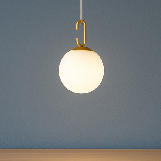Lampada a sospensione led sfera vetro per camera da letto
