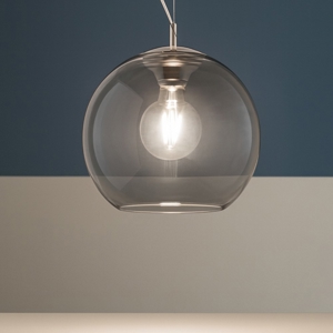 Nemo sp1 d30 ideal lux lampada a sospensione boccia vetro fume cavo regolabile