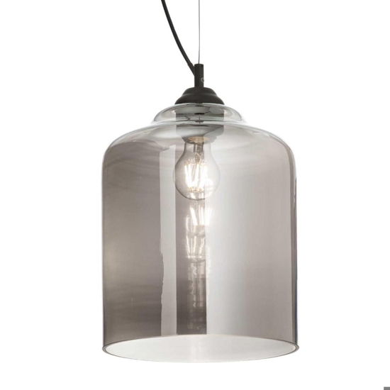 Bistro sp1 square ideal lux lampada a sospensione isola cucina vetro grigio fume
