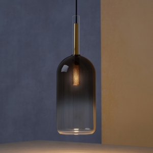 Ideal lux empire sp1 cilindro sospensione vetro grigio fume