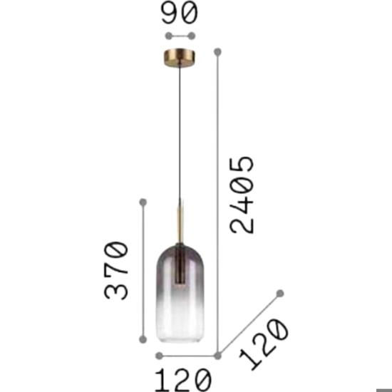 Ideal lux empire sp1 cilindro sospensione vetro grigio fume Ideal lux empire sp1 cilindro sospensione vetro grigio fume