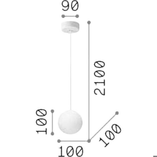 Mapa sp1 d10 ideal lux lampada a sospensione sfera bianca Mapa sp1 d10 ideal lux lampada a sospensione sfera bianca