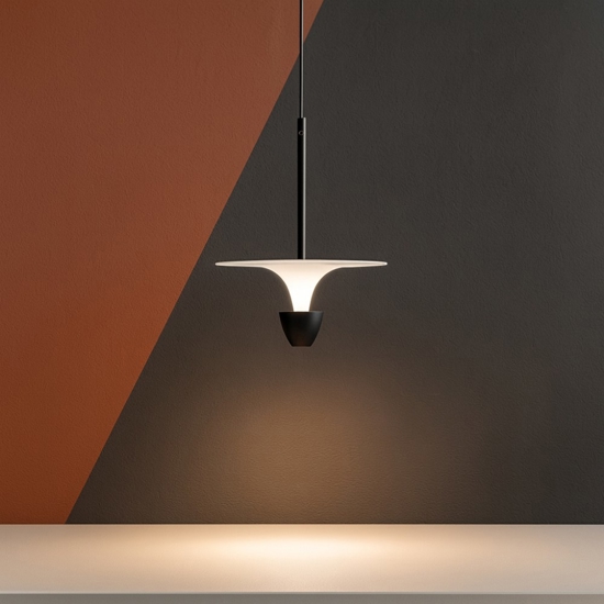 Lampada a sospensione bianco nero led 11w 3000k moderna Lampada a sospensione bianco nero led 11w 3000k moderna