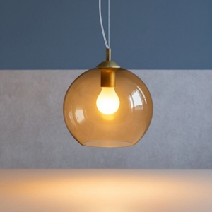 Nemo sp1 d20 ideal lux lampada a sospensione vetro sfera ambra