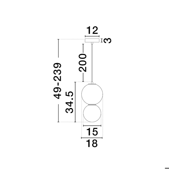 Lampada a sospensione per isola cucina moderna diametro 18cm led 3000k