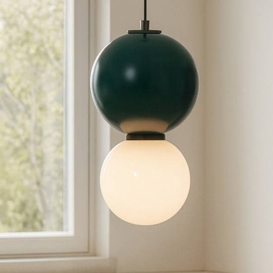 Lampada a sospensione da cucina porcellana verde 18cm led 3000k