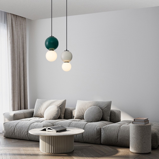 Lampada a sospensione da cucina porcellana verde 18cm led 3000k