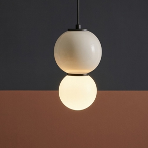 Lampada a sospensione grigia per comodino diametro 15cm led 3000k
