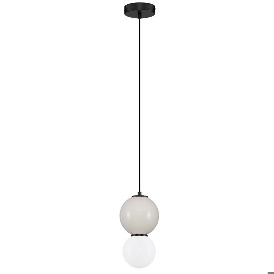 Lampada a sospensione grigia per comodino diametro 15cm led 3000k