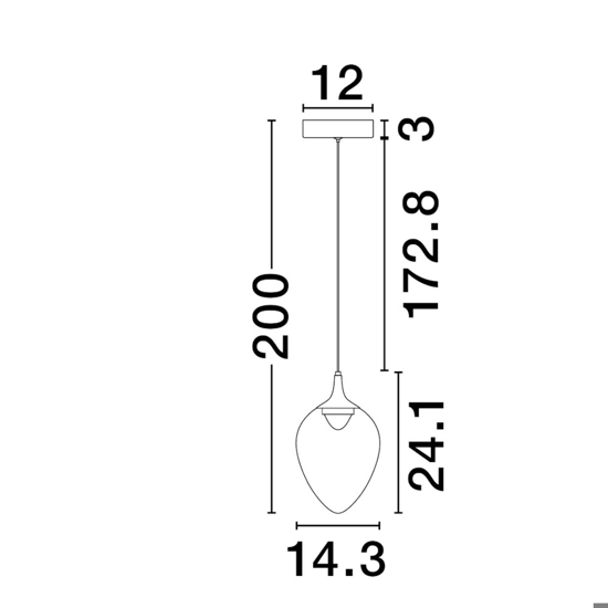 Lampada a sospensione da cucina moderna in vetro ambrato led 3000k
