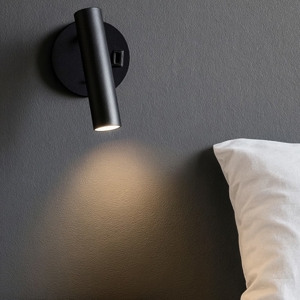 Applique da comodino orientabile nera led 2w 3000k 4000k vivida betu