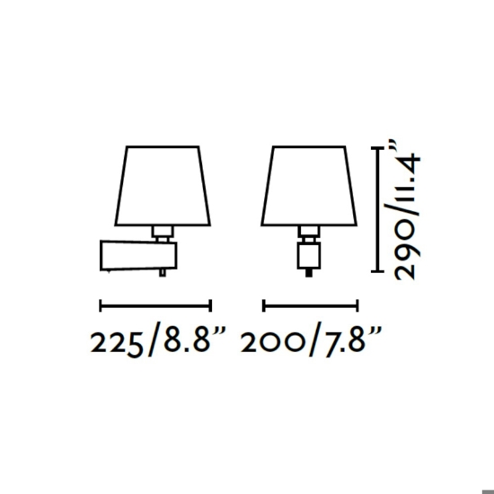Applique per camera da letto moderna da parete con interruttore