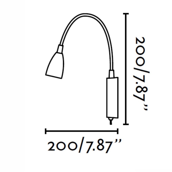 Applique bianco per comodino camera da letto 3w 3000k orientabile con interruttore