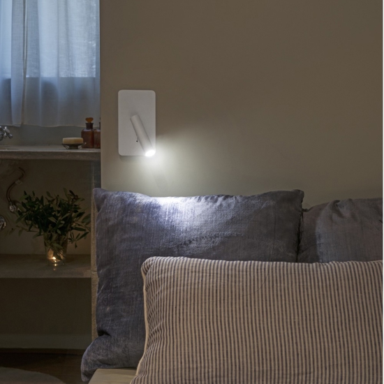 Applique 3w 3000k bianco da comodino orientabile per camera da letto