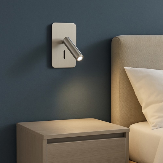 Applique per camera da letto orientabile 3w 3000k nickel