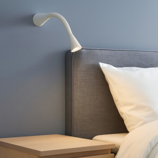 Linea light snake w1 applique led 2w 3000k bianco orientabile
