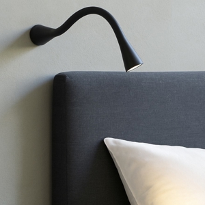 Linea light snake w1 nero led 1,5w 3000k applique da comodino