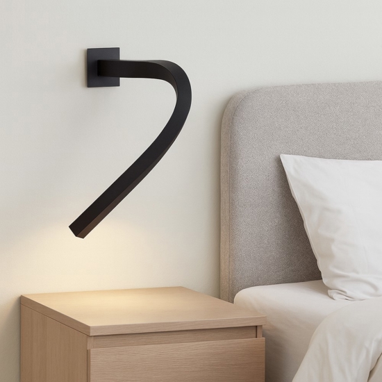 Snake w2 linea light applique led 1,5w 3000k nero orientabile