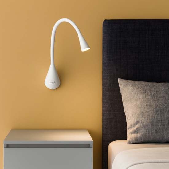 Snake linea light w1 applique led  2w 3000k con interruttore orientabile