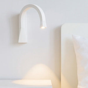 Applique linea light snake w3 con interruttore squadrato bianco