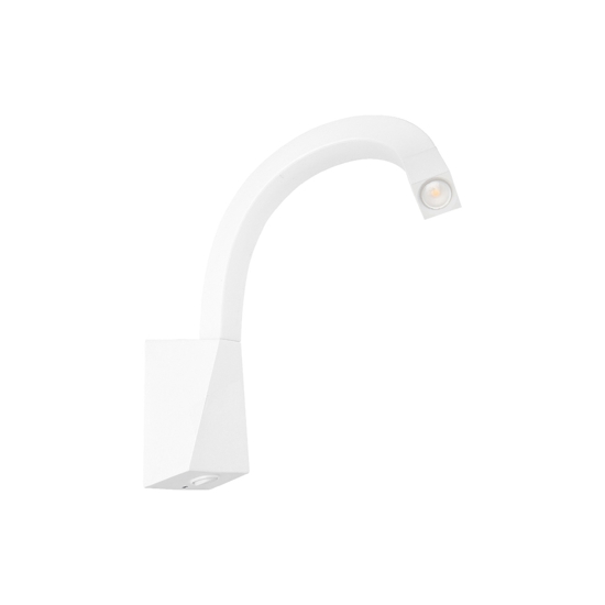 Applique linea light snake w3 con interruttore squadrato bianco