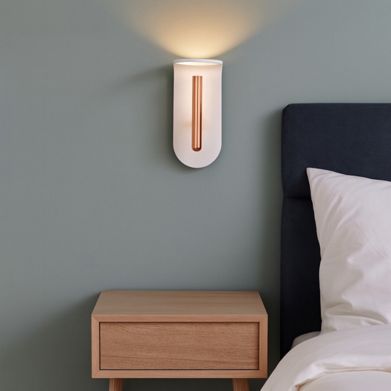 2nights stilnovo applique bianco rame per camera da letto