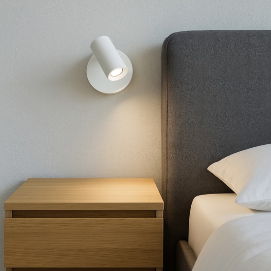 Linea light bart w applique bianco led 5w 3000k con interruttore