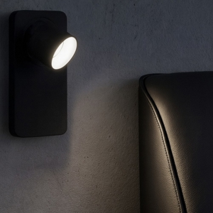 Applique nero con interruttore per camera da letto linea light beebo w