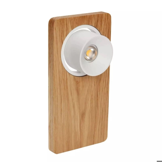 Beebo w rovere applique da comodino in legno led 5w 3000k con interruttore