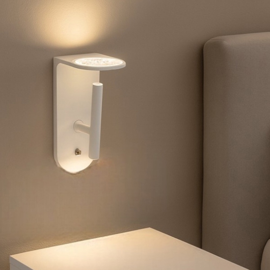 Applique per camera da letto stilnovo 2nights bianca 4w 3000k con interruttore