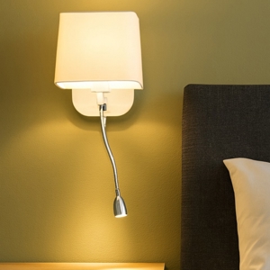 Applique camera da letto bianco moderno per comodino