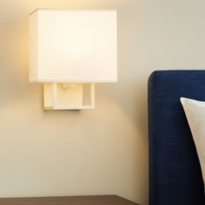 Applique da comodino per camera da letto bianco con interruttore