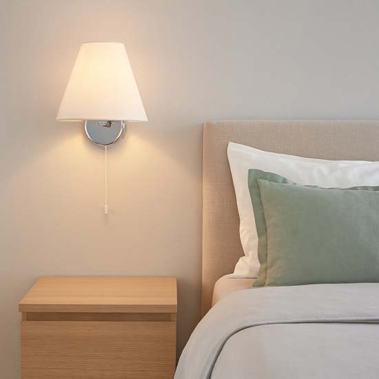 Applique per comodino camera da letto cromo fp