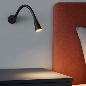 Applique linea light snake w1 orientabile nero led 2w 3000k