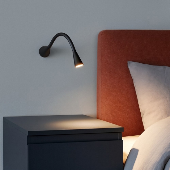 Applique linea light snake w1 orientabile nero led 2w 3000k